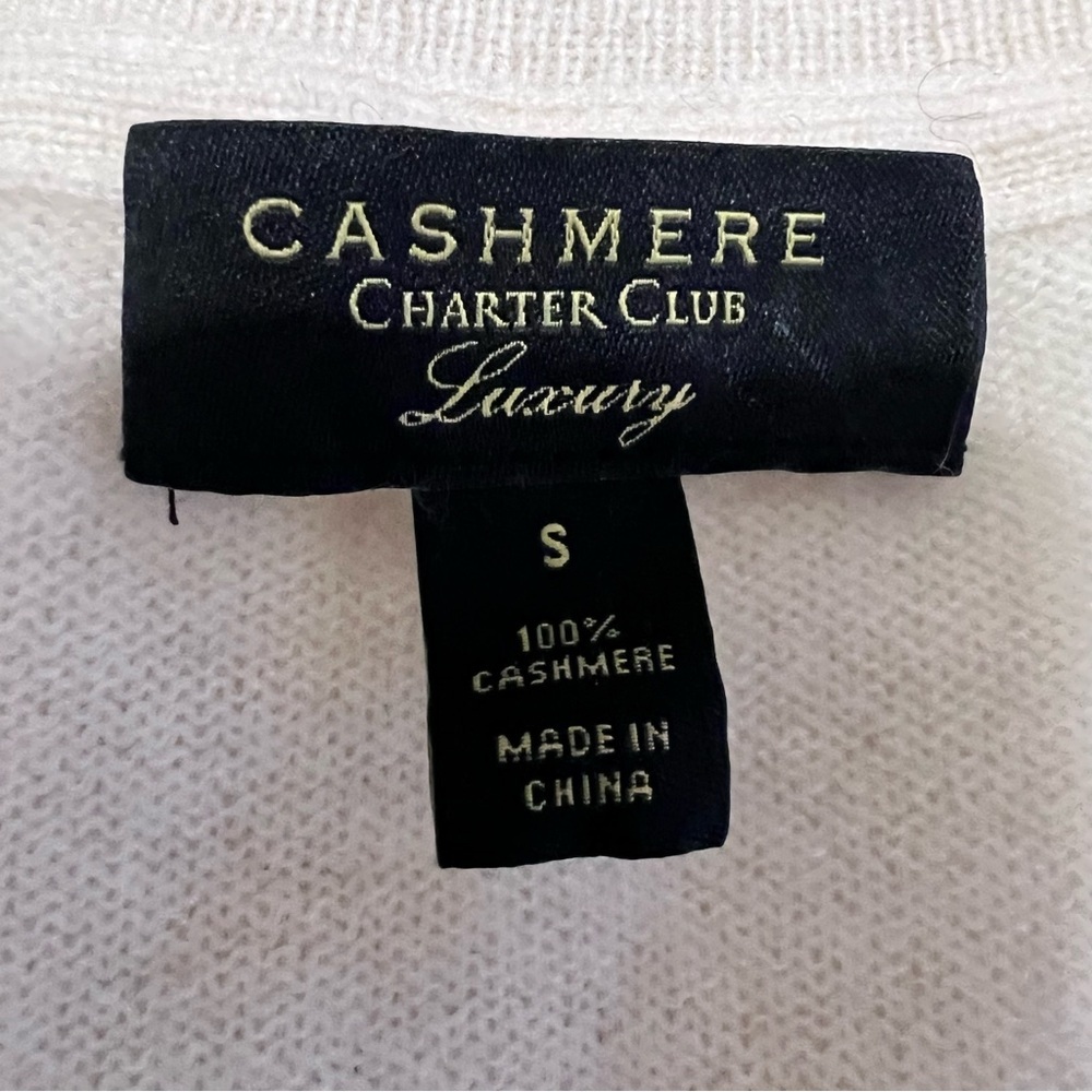 100% Cashmere Charter Club Luxury Ivory Sweater Size Small - Picture 7 of 10